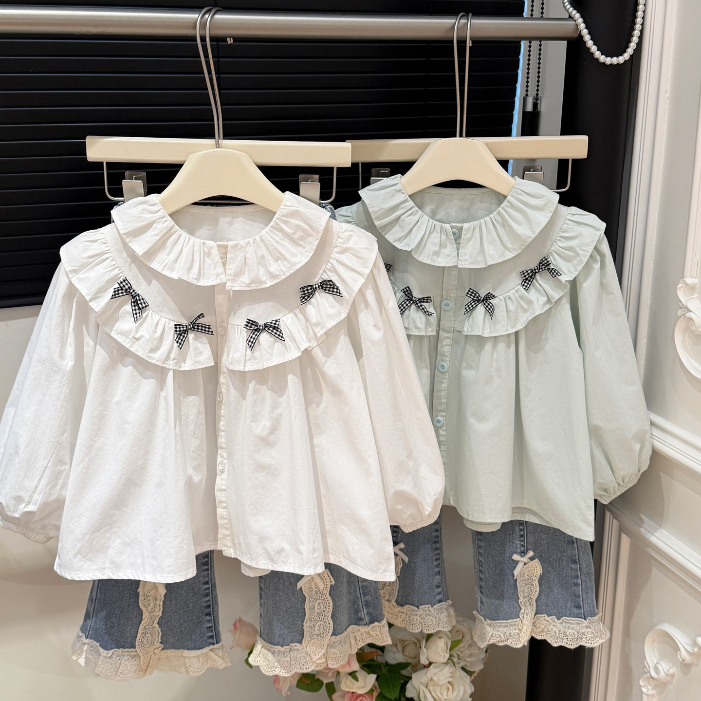 春季新款女童衬衫女宝宝时尚韩版长袖衬衣洋气儿童上衣休闲童装潮