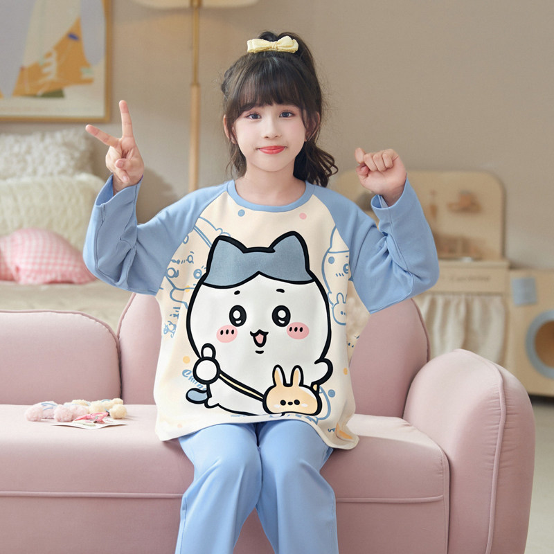 女大童高端睡衣可爱小八长袖保暖2026春秋季小女孩洋气家居服套装