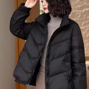 洋气轻纯色外套 便小个子可爱高端轻便时尚 羽绒服女冬2024冬季 新款