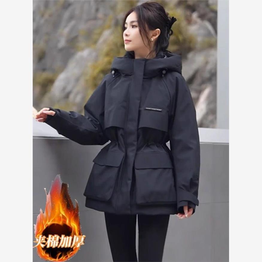 工装派克加棉服女2024冬