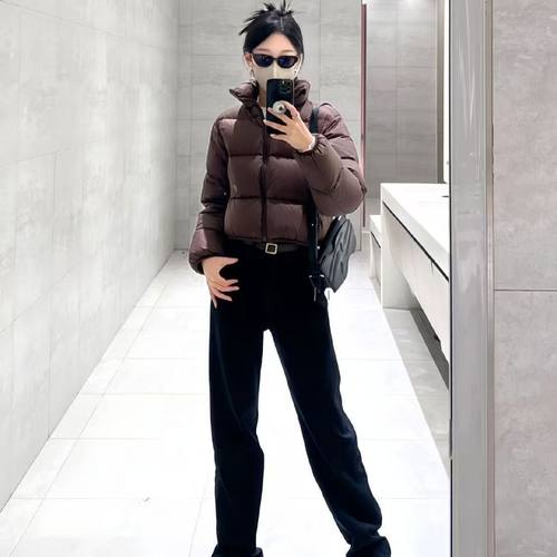 肯豆风鸭绒羽绒服短款立