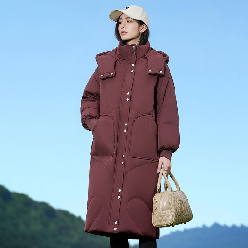 加厚白鸭绒羽绒服女新款