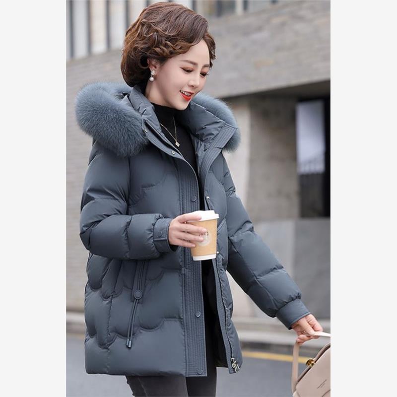 中长款气质连帽轻便白鸭