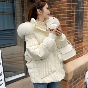 毛领外套小个子爆款 2024时尚 加厚宽松羽绒服韩版 新款 冬季