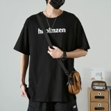 Мужская летняя японская футболка с коротким рукавом для отдыха, короткий рукав, свободный крой, коллекция 2022, круглый воротник