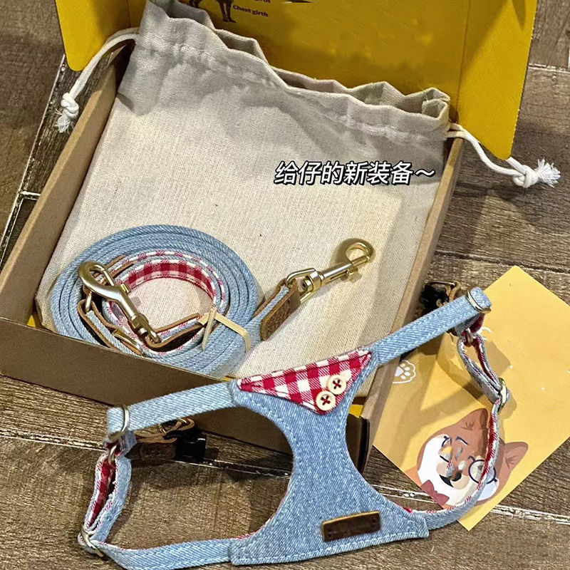 狗狗牵引绳背心式遛狗绳狗绳子调节小型犬胸背带泰迪可爱宠物用品