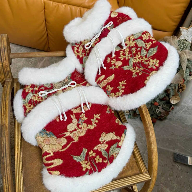 宠物新年装泰迪猫咪比熊过年喜庆