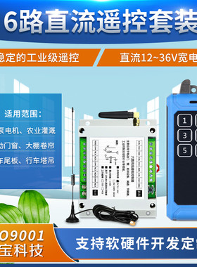 蓝色机甲风6键工业遥控DC12V24伏六路灯具马达电机洗车机控制开关