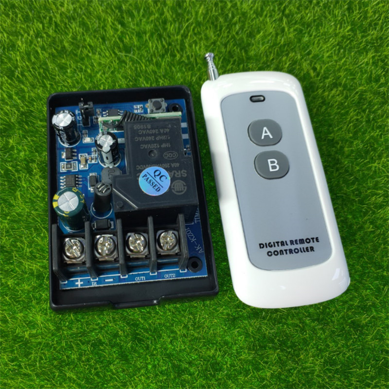 新款两键遥控开关车灯喇叭路灯家电改装宽电压12V-48伏单路控制器