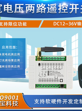 黑色鸭蛋2键遥控12V24V36V双路开关门禁道闸灯具电机带限位控制器