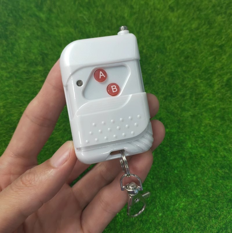 白色推盖式2键学习码门禁遥控器电动门开关灯具桃木两键摇控手柄