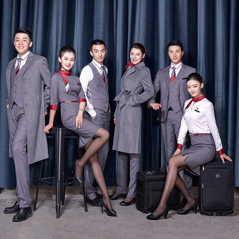 学院校服制服大衣航空空姐酒店物业前台接待连衣裙售楼部4S店套装
