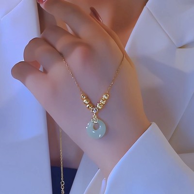 六福珠平安扣项链新中式女