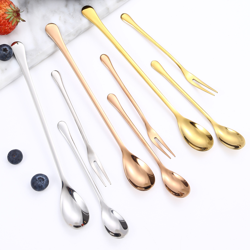 甜品勺304水果叉冰勺咖啡勺