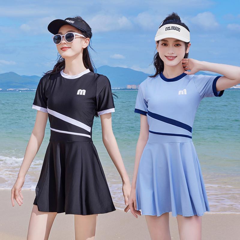 泳衣女2025新款爆款微胖女孩遮肉显瘦分体保守运动高级感学生温泉
