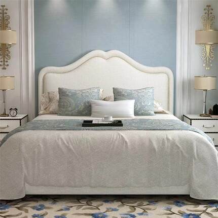 美式布艺床小户型主卧床现代简约双人床欧式公主床轻奢科技布婚床