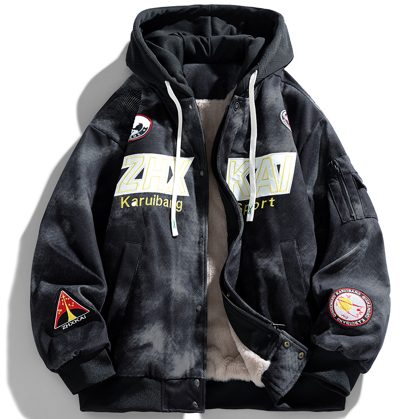 2025新款春秋季帅气夹克学生字母印花初中高中外套男士宽松上衣,男装,夹克,淘宝优惠券,粉丝福利购,淘宝优惠卷