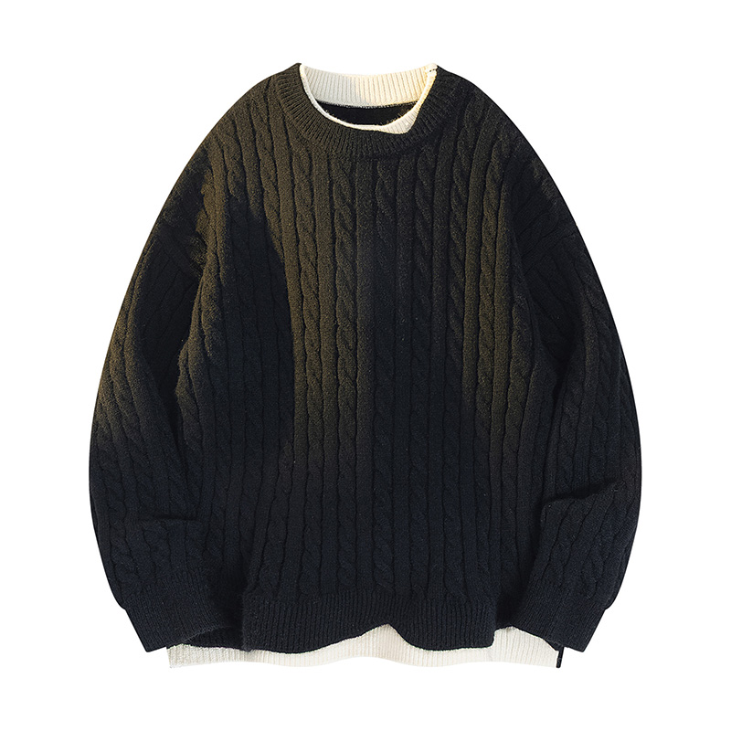 2025新款春秋季帅气毛衣情侣款学院风初中高中针织衫男士宽松上衣