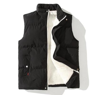 棉衣马甲男连帽秋冬季新款羊羔绒潮流青少年初中学生男生棉服外套