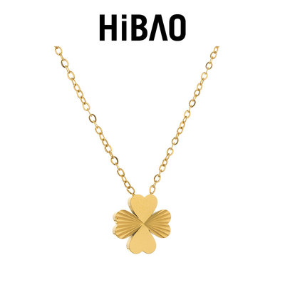 HIBAO喜小宝金色四叶草项链女