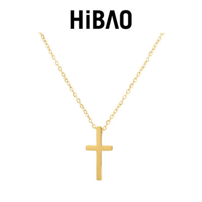 HIBAO喜小宝18k金小十字架项链