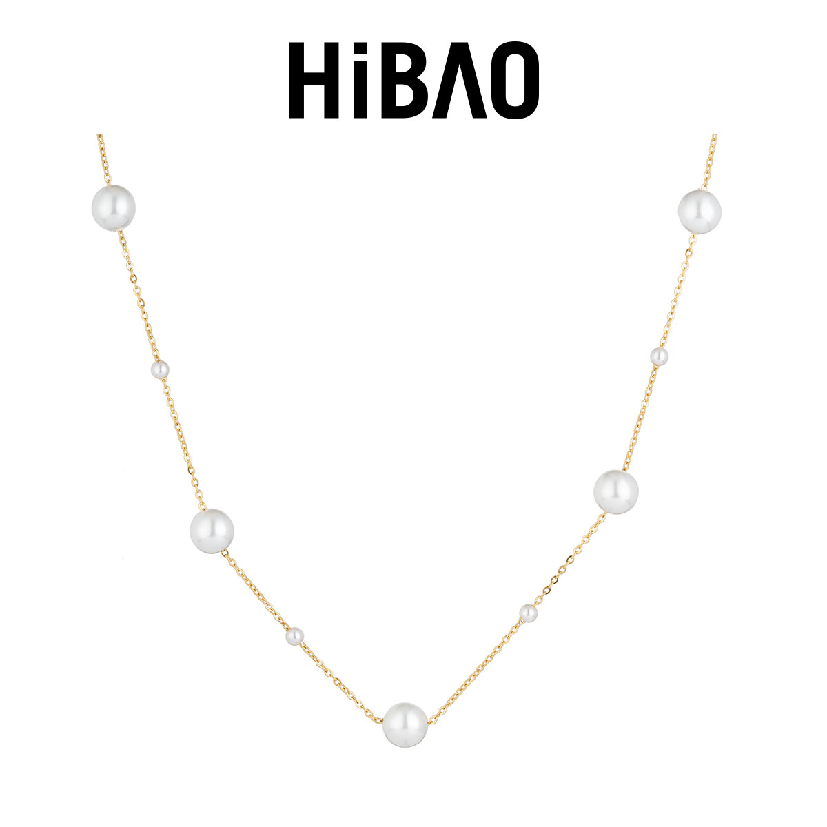 HIBAO喜小宝满天星珍珠项链女轻奢小众流苏锁骨链高级感毛衣颈链
