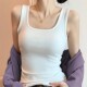 百搭吊带 外穿内搭打底遮副乳无袖 螺纹方领吊带背心女白色大码 修身