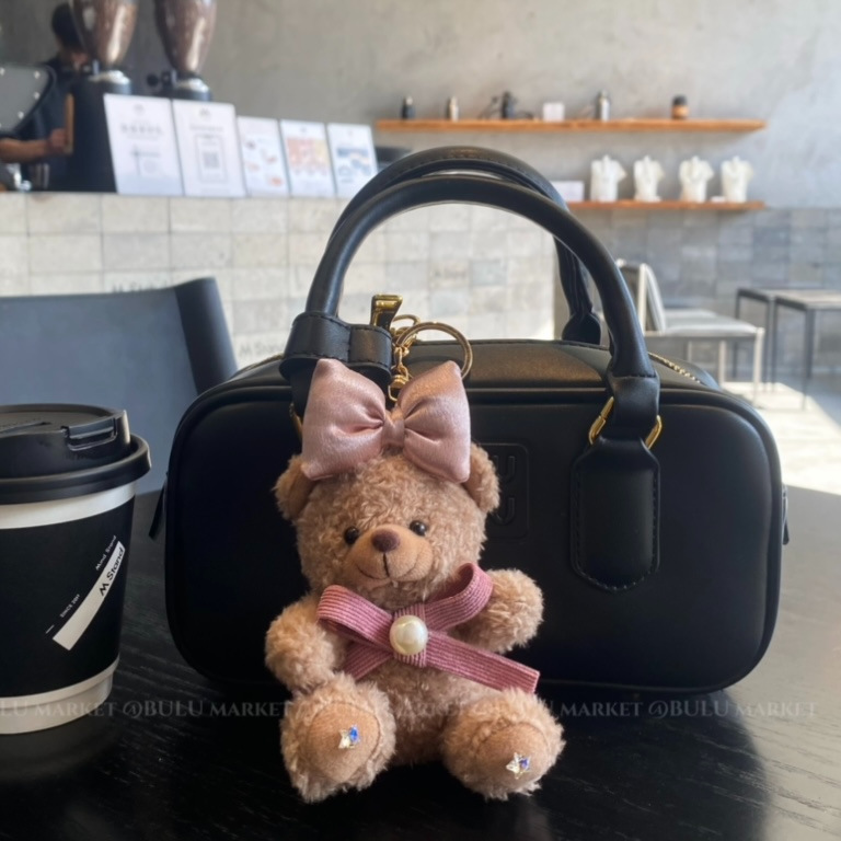 美拉德小熊挂饰钥匙扣韩系毛绒小熊可爱包挂件生日礼物ins风