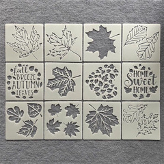 新款花朵树叶图形绘画学生涂鸦镂空墙绘涂刷儿童绘画模板尺工具