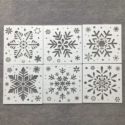 雪花手绘喷绘艺术镂空绘画辅助模板雪花款涂鸦镂空图案模板彩绘