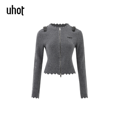 uhot/诱货灰/白色羊毛衫