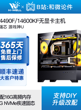 intel酷睿14600KF/14490F/12490F无卡游戏主机diy台式电脑组装机