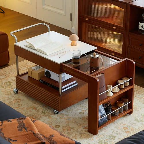 Столичный столик с твердым деревом может переместить маленький диван из дерева из вишневого дерева рядом с несколькими каменными панелью чайные чайные шкафы