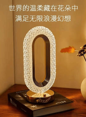 轻奢水晶台灯卧室高级床头跑道