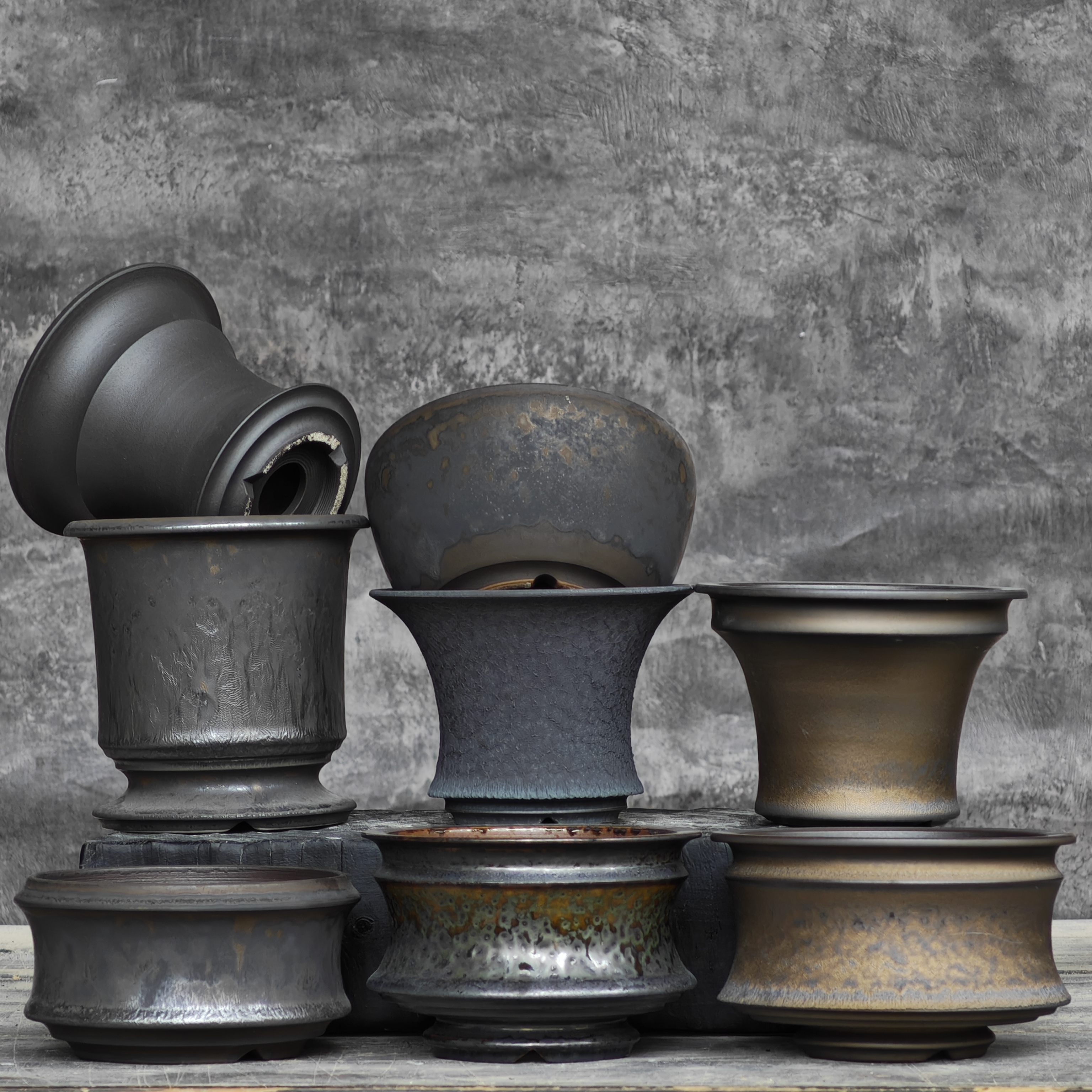 中小号块根种植花盆 多肉仙人球龙舌兰高级手工透气陶瓷家用庭院