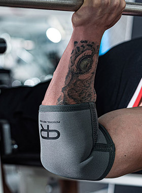 PR专业健身黑色卧推护肘男高弹加压弹性保护手肘力量举轮子哥套肘