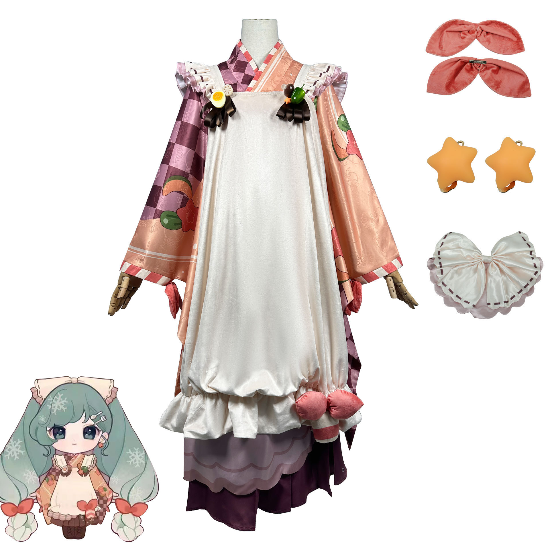 虚拟偶像2024雪未来cos服2024美食雪未来日系和服cosplay动漫服装