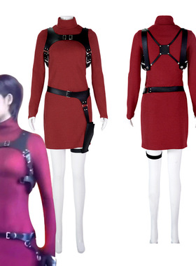 生化危机4重置版艾达王cos服 Ada Wong红色连衣裙角色扮演服现货
