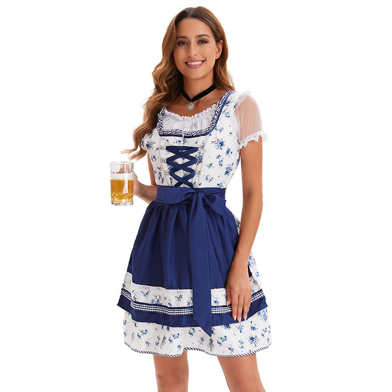 2025年新款外贸啤酒节服装巴伐利亚民族风情酒吧女仆服啤酒连衣裙