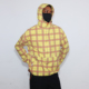 黄色大格纹半拉链连帽秋季 CRICLE CAGE环洞 复古宽松罩衣风衣