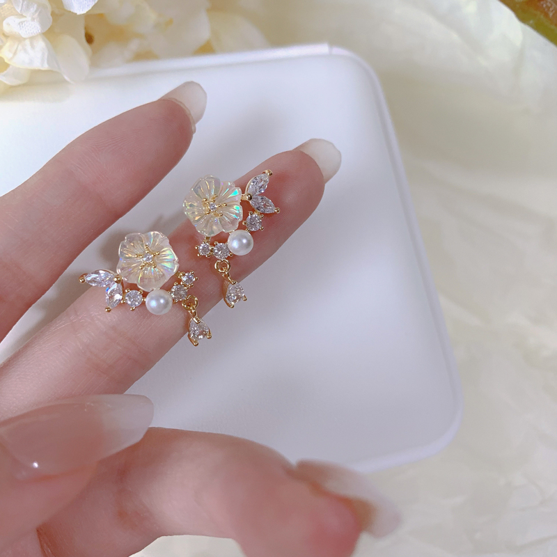 玫瑰花朵耳环2025年新款潮小众设计感高级耳钉女纯银气质耳饰耳夹