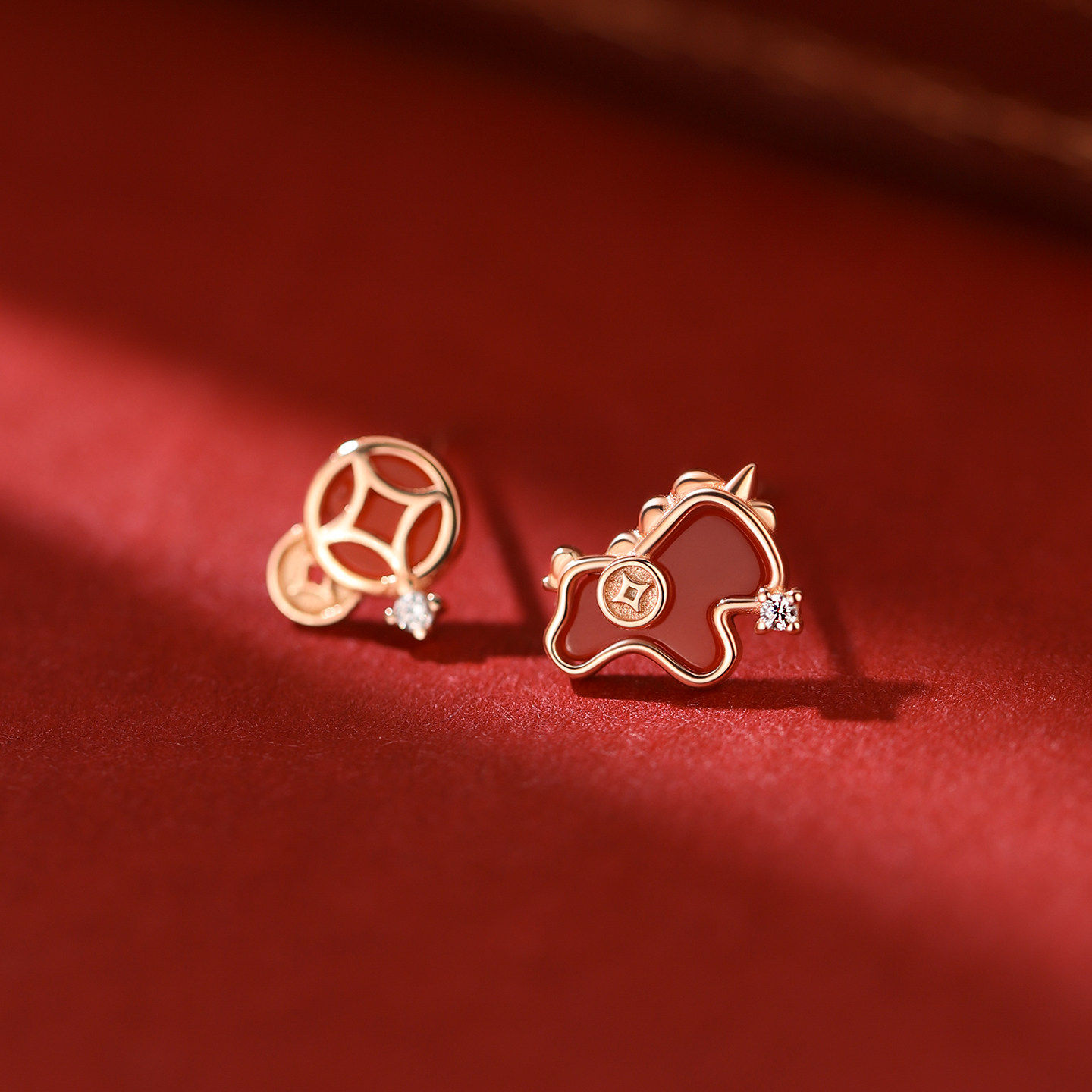 S999纯银针本命年招财马耳钉女2026年新款爆款高级感耳环轻奢耳饰,饰品/流行首饰/时尚饰品新,耳钉,淘宝优惠券,粉丝福利购,淘宝优惠卷