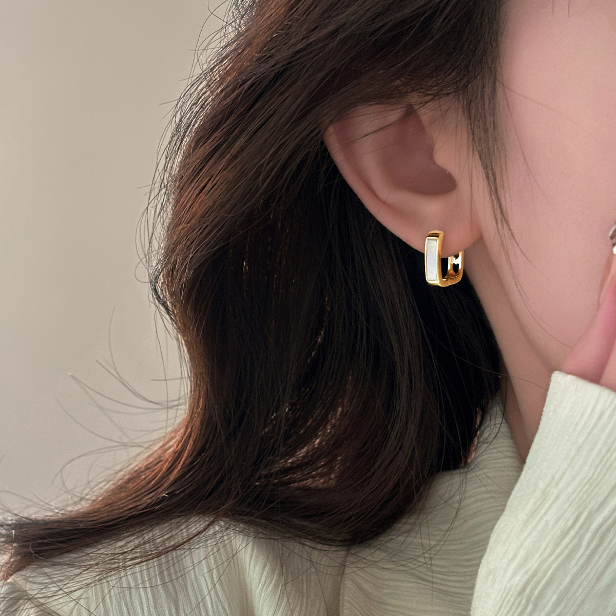 伊灿精致贝壳耳环女小众设计