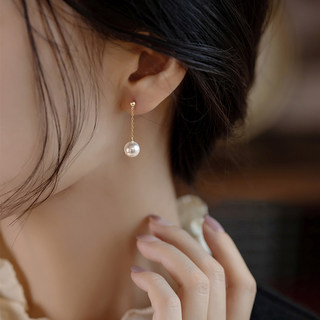显瘦流苏耳环2023年新款潮长款珍珠耳坠女小众设计感高级纯银耳饰