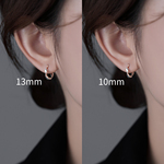 S999足银针耳圈女冷淡风简约耳环2026新款潮养耳洞小巧纯银耳饰女