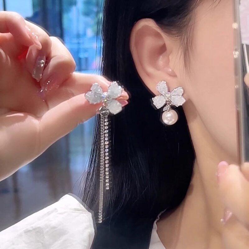 伊灿韩国不对称珍珠耳钉女高级感