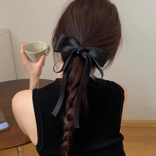 伊灿韩国复古蝴蝶结飘带发夹女