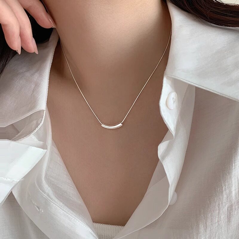 伊灿感S925纯银小茄子项链女