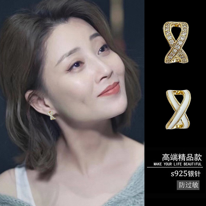 伊灿日韩S925银针不对称耳环