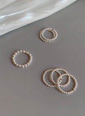 伊灿韩国珍珠戒指女小众设计